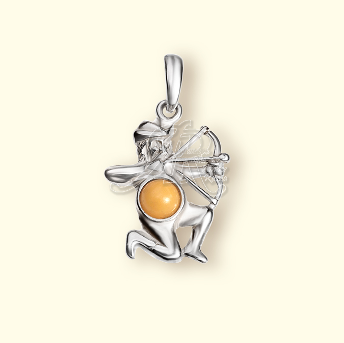 Подвеска Посеребрение, янтарь